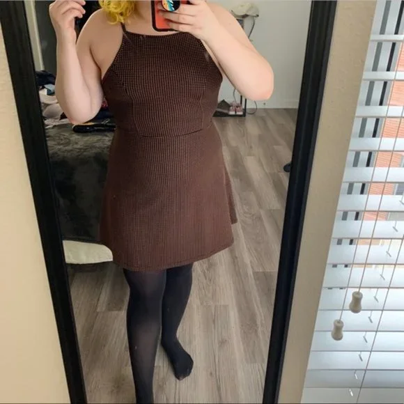 Forever 21 | Dresses | Checkered Halter Knit Dress Black Brown Size Large | Poshmark Forever 21 | Dresses | Checkered Halter Knit Dress Black Brown Size Large | Poshmark